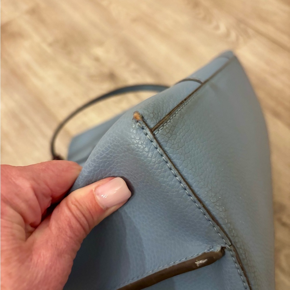 Tory Burch Perry Triple Compartment Light Blue Tote - Picture 6 of 13